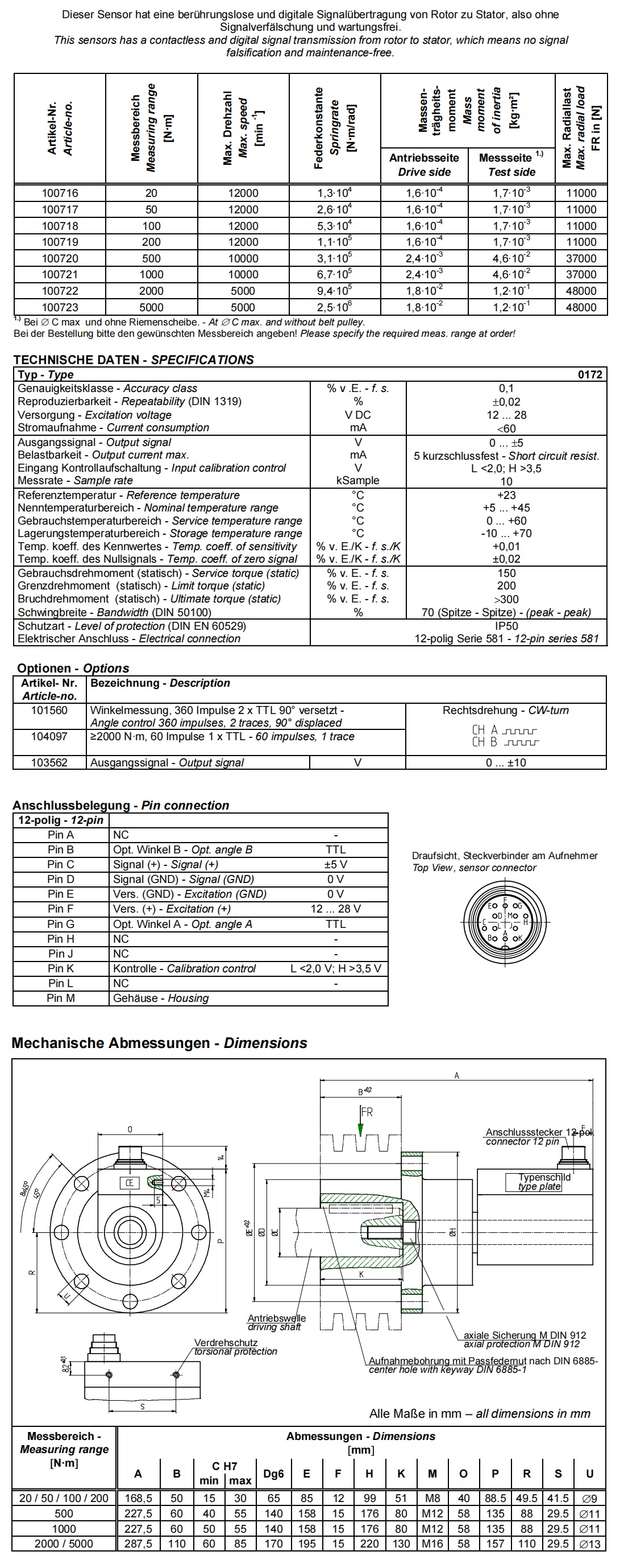 德国劳恩梅斯泰克轴端扭矩传感器